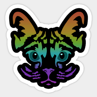 Rainbow Cat Face Sticker